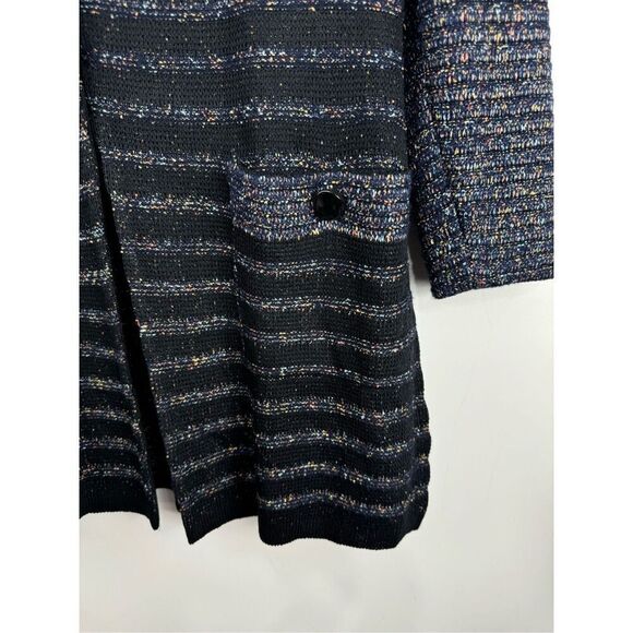 Ming Wang Womens Knit Button Front Long Cardigan Sweater Black Small - Picture 6 of 8